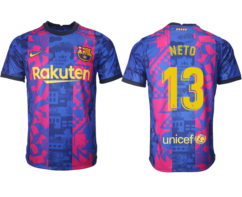 Cheap Men 2021-2022 Club Barcelona blue training suit aaa version 13 Soccer Jersey